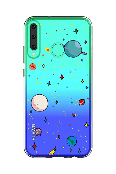 Molly Technology Huawei P40 Lite E Için Şeffaf Gezegen Desenli Silikon Kılıf