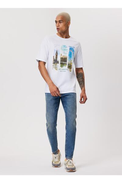 Lee Cooper Crew Neck - Λευκό Ανδρικό T-shirt 232 cm 242007 Soho