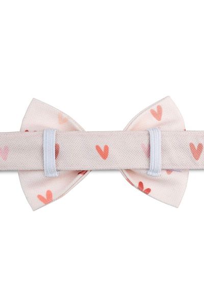 Lusi Doog Pink Female Dog Bow Tie with Heart - Bow Tie Only, Collar Not Included