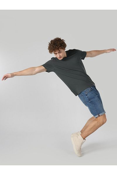 Colin's Regular Fit Crew Neck Basic Anthracite Men's Short Sleeve T-Shirt