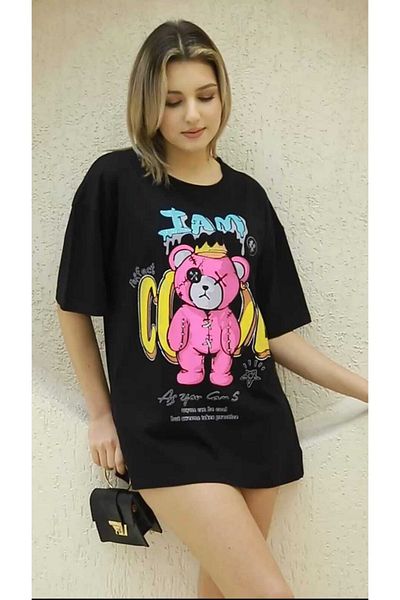 Yerli I'm Cool Teddy Bear Printed Women's T-shirt - New Season
