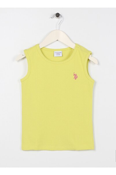 U.S. Polo Assn. تي شيرت بناتي أخضر عادي باتليت