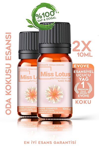 Evove Cosmetics Esansiyel Yağ 2x10 ml Saf Doğal Ortam Oda Kokusu Uçucu Koku E...