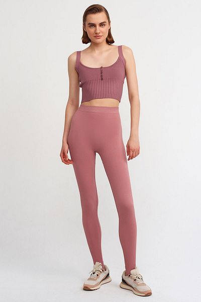 Dilvin Leggings - Rosa - Mittlerer Bund