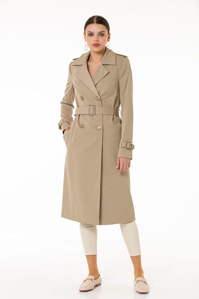 Icon Women's Beige Şimal Trench Coat 1639 Bb