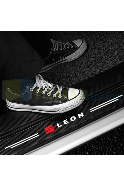 yılmazetic Seat Leon Logo Arma Karbon Kapı Eşiği Koruma Araba Etiket Oto Stic...