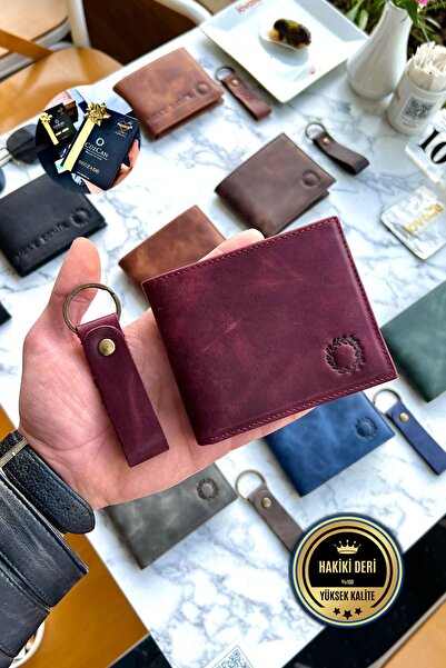CüzCan Nirvana Vintage Bordo Hakiki Deri Erkek Cüzdan Kişiye Özel Isim Baskıl...