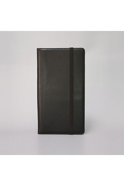 BON CARNET Еластичен кожен портфейл за пътуване Acar Keops, черен, обикновен, син, 13,6 * 24 см