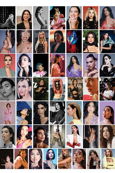 Postifull Σετ αφίσας κολάζ Dua Lipa -Συμβατή αφίσα με spotify -Διακόσμηση τοίχου -10cm*15cm-παχύ χαρτί
