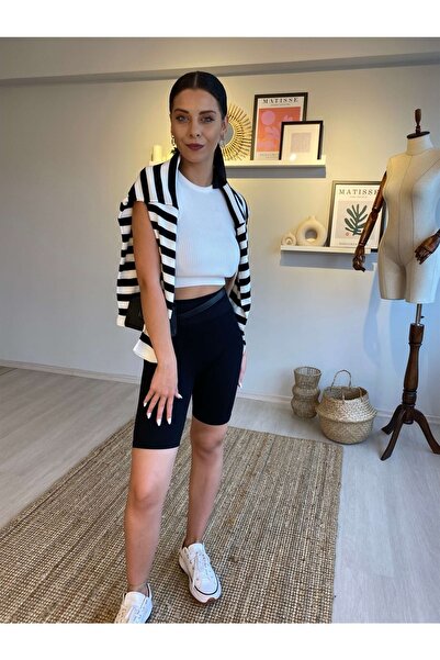 Benesento Fitil Siyah Kısa Tayt Sport