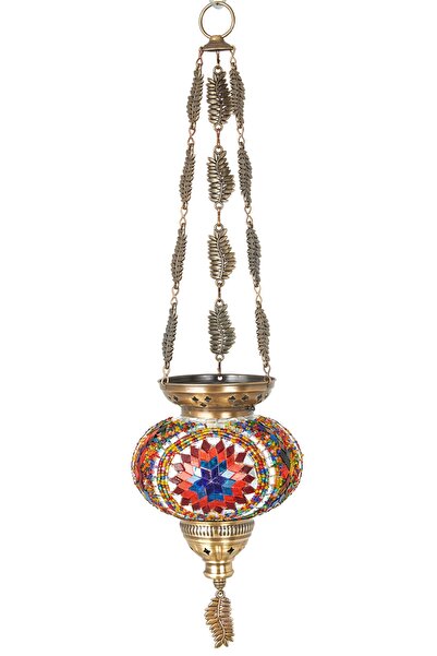 Demmex Türk Mozaik Otantik Etnik Mumluk Avize Şamdan, 60cm