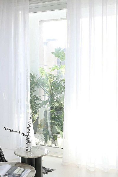 Brillant Natural Linen Tulle Curtain Milk White 1/3 Thick Pleated Heavy Gramaged Non-Wrinkle Original Licensed Product