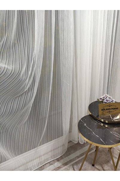 Brillant Rüyaper Striped Tulle Curtain 1/2.5 Pleat