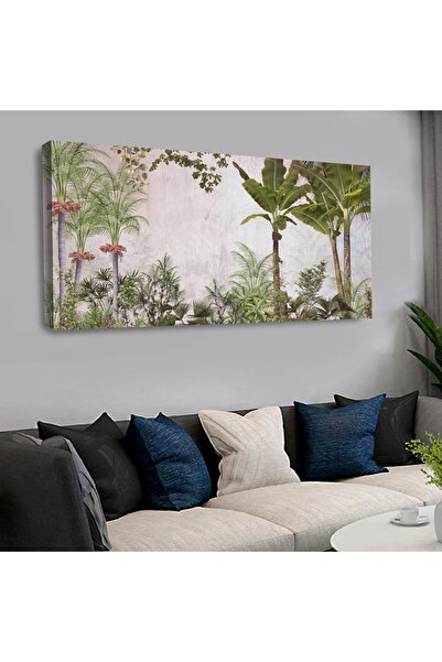 Zevahir Mobilya Dekorasyon Kanvas Beyaz Arka Planlı Yeşil Amazon Bitkileri Ya...