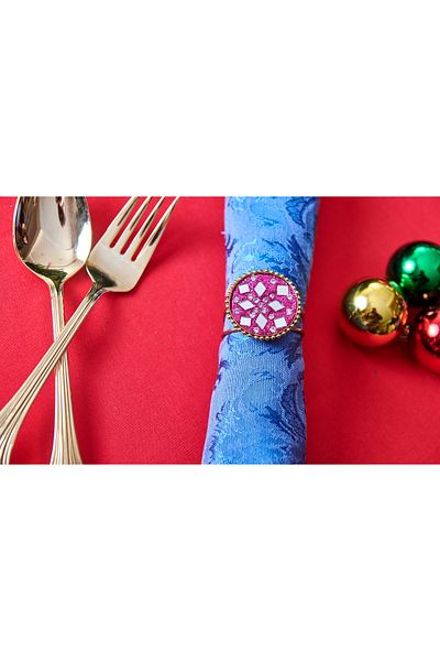 KANCAEV Indian Ring Napkin Holder, Pink Sold in 12 Pieces.