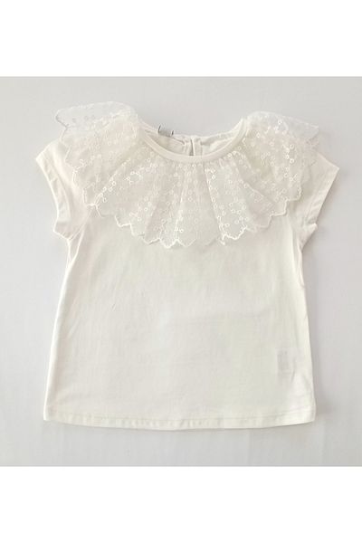 Via Girls 100% bumbac, gilet pentru fete cu detaliu guipură-rochie gilet cu detaliu cu nasturi, body cu detaliu guipură