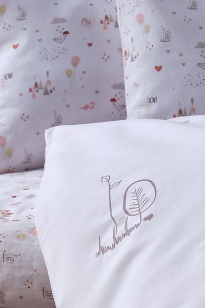 Doqu Home Pretty Bear Embroidered Baby Duvet Cover Set