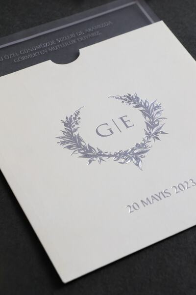 Luna Davetiye Şeffaf Davetiye Beyaz Zarflı (50 ADET)