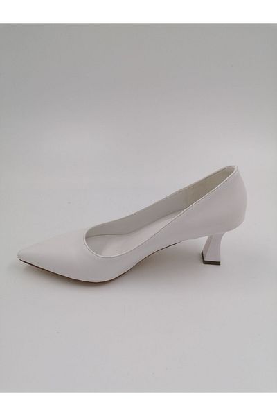Ermod 1453 White Color Heeled Stiletto