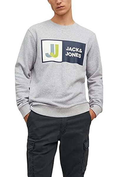 Jack & Jones 2218814   Jcologan Printed Sweat - Γκρι - Xl - St05221