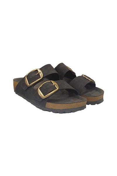 Pierre Cardin Adjustable Double Banded Suede Anatomical Slippers