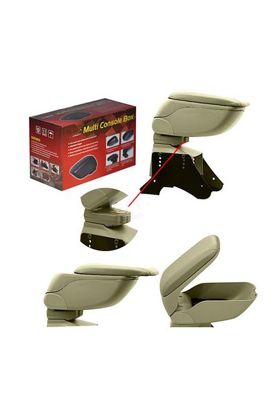BTM OTOMOTİV Universal Armrest Armrest Imported Wide Slide Sliding Type Metal Leg Beige