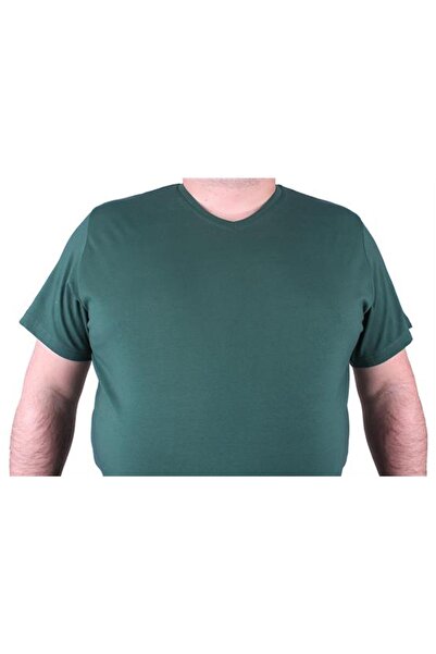 Starbattal Ανδρικό μπλουζάκι με λαιμόκοψη μεγάλου μεγέθους Lycra Basic 11170 Neftı