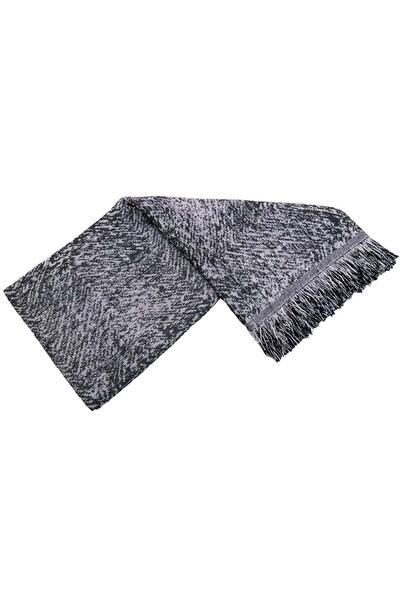 Mandaş Husă pentru canapea extensibilă din bumbac, antiderapant, marmorat, mărime maxi, care acoperă brațele 170x350 - negru