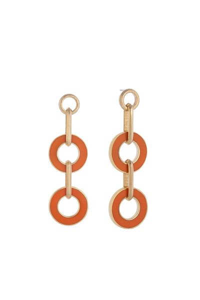 Juju Bronze Enamel Circle Earrings