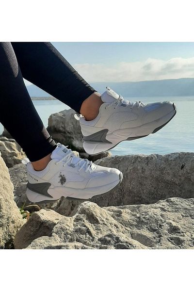 U.S. Polo Assn. U.S. Polo Maybe White Thick Sole Women's Sports Shoes with Fuspet Inside