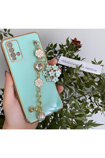 Aksesuarda Moda حافظة Redmi 9t المتوافقة مع حجر الزهرة واللؤلؤ المقطوعة بالليزر