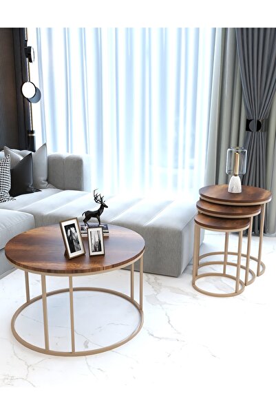 FAYMEND 4'lü Takım/orta Sehpa Ve C Zigon Cappuccino / Barok