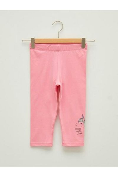 LC Waikiki Leggings pentru fete din bumbac imprimat cu talie elastică (S1)
