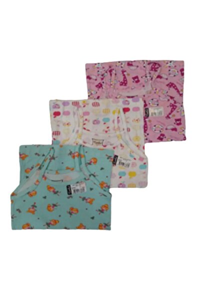 Tutku Girl's Colorful Patterned Elastane String Strap 6-Piece Undershirt