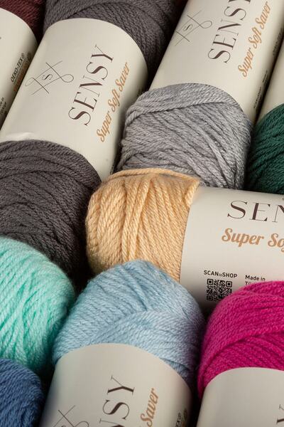 SENSY Premium Super Soft Saver El Örgü Ipi Hırka Kazak Ip Şal Bere Ipliği Battaniye Ipi Bebe Mavisi