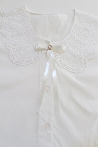 SHERLOCK HOME Taşlı Broş Beyaz,yaka Iğnesi