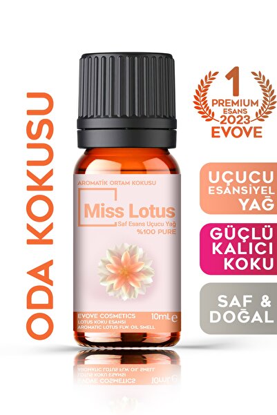 Evove Cosmetics Lotus Esansiyel Yağ 10ml %100 Saf & Doğal Ortam Oda Kokusu Uç...