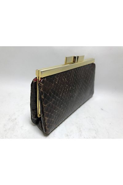 tayfuntufan antika koleksiyon Πορτοφόλι από παλιό δέρμα φιδιού 12,5 cm X 7,5 cm