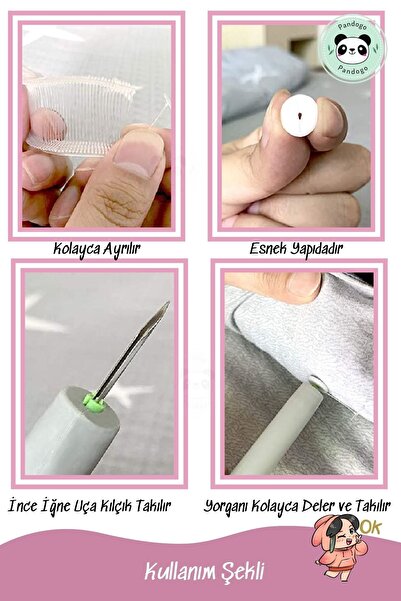Pandogo Nevresim Yorgan Yastık Tokası Kılçık Makinesi Yorgan Tutucu Kırlent Düğmesi