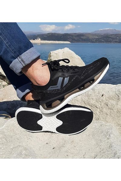 DUNLOP 2357 حذاء رياضي أسود Air Soft Sole للرجال