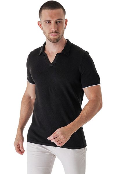 CHUBA Ανδρικό πλεκτό μπλουζάκι Major Polo Neck Μαύρο 23s2007