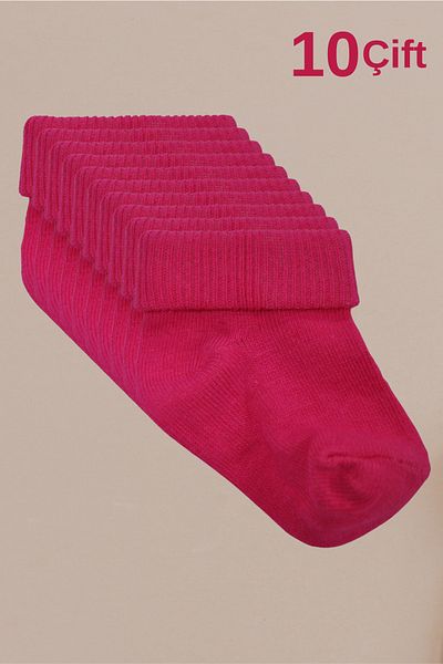 Akface 20 Pieces Organic Cotton Socket Newborn And Baby Socks - 10 Pairs, 0-24 Months
