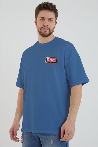 DEEPSENCE Men's Oversize T-shirt Fight Club Back Print Indigo Color