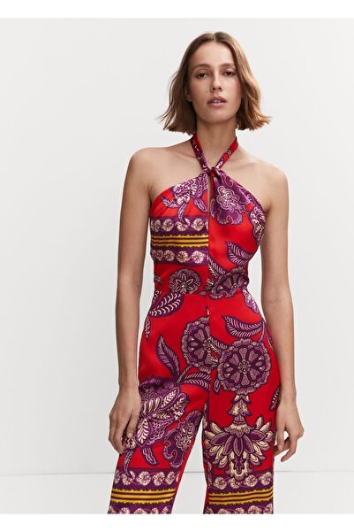 MANGO Woman Desenli Saten Tulum
