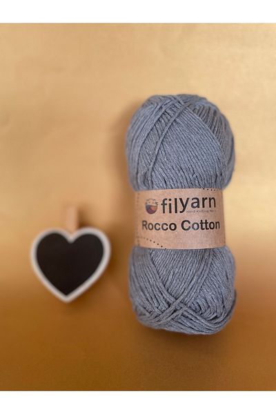Filyarn Rocco Cotton Cotton 100 Gr Amigurumi Punch Hand Knitting Yarn - Gray Color