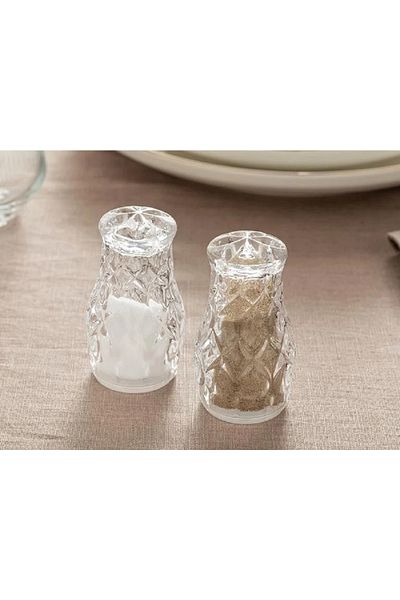 English Home Agate Glass Set of 2 Salt and Pepper Shakers 4.7x8.2 Cm Transparent
