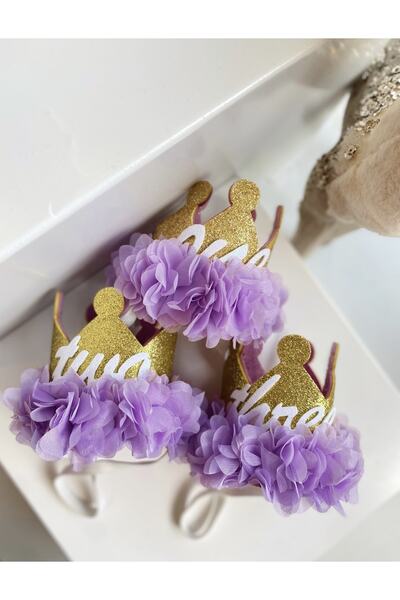 Little Ya Ya Love Kız Çocuk Lila Simli Sayı Konseptli Özel Gün Tacı