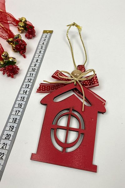GELD New Year's Wooden Tree Ornament Home Printed 5 Pieces - New Year's Ornament