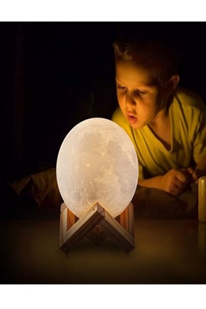 new and single Moon Night Light with 3D Stand 12 cm Decorative Table Lamp as ...