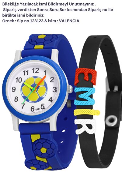 Black Point Taraftar Çocuk Saati Ve Isim Yazan Bileklik Seti ( Bileklik Için ...